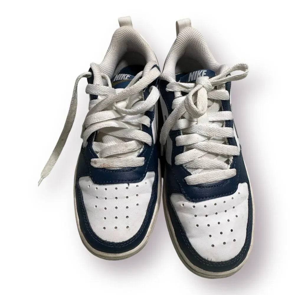 Nike Court Borough Low 2‎ (GS) White/Navy Sz 3.5Y BQ5448 107